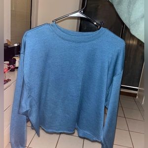 Blue cropped crewneck